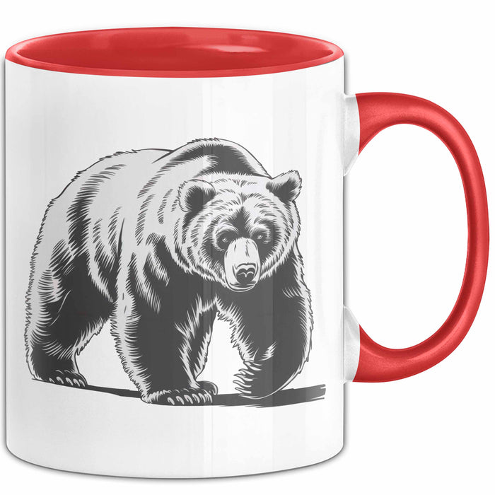 Bär Tierliebhaber Tasse Geschenk Lustige Geschenkidee Spruch Rot Trendation