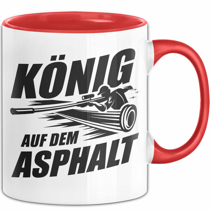 Stockschießen Tasse Geschenkidee König Auf Der Strasse Rot Trendation