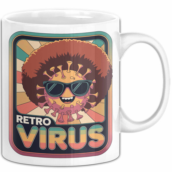 Computerprogrammierer Softwareingenieur Tasse Geschenk Lustige Geschenkidee Spruch Retro Virus Weiß Trendation
