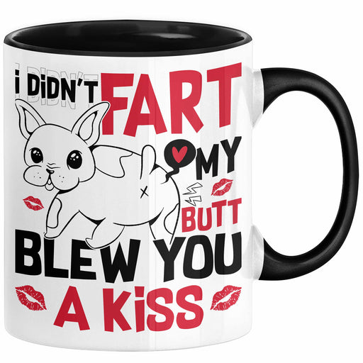 Boxer Tasse Geschenk Valentinstag I Didn't Fart My Butt Blew You A Kiss Geschenkidee Hundebesitzer Liebe Kaffee-Becher Schwarz Trendation