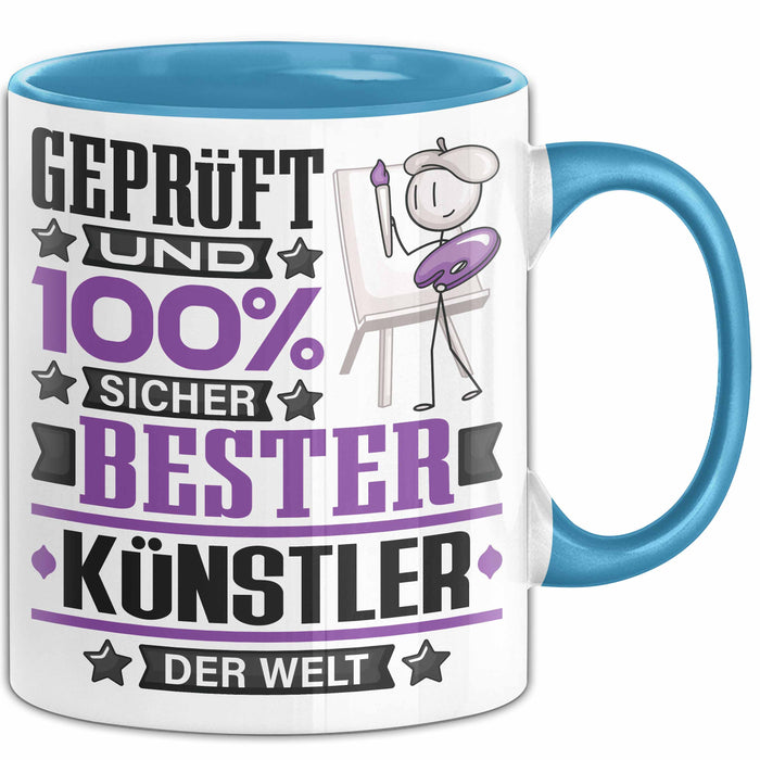 Künstler Geschenk Lustiger Spruch für Künstler Geschenkidee Bester Künstler Der Welt Blau Trendation