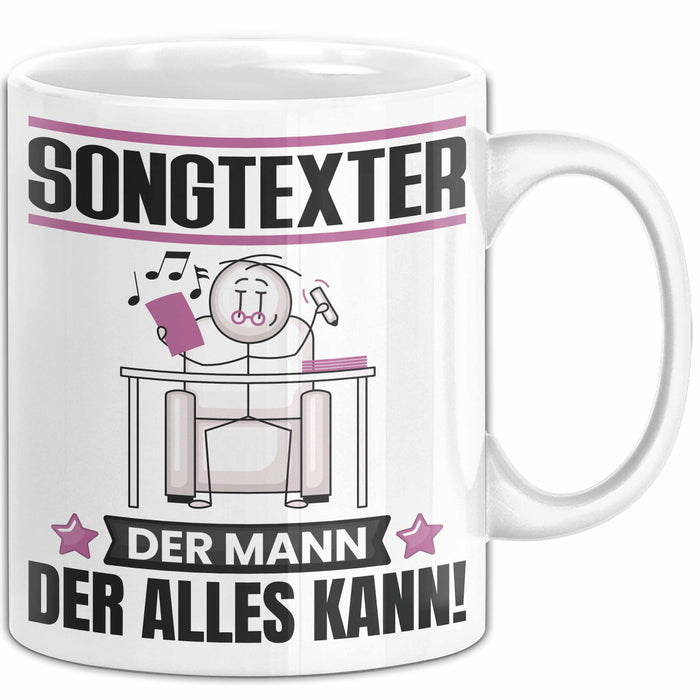 Songtexter Tasse Geschenk für Songtexter Der Mann Der Alles Kann Geschenkidee zum Geburtstag Weiß Trendation