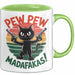 Katzen Tasse Geschenk Pew Pew Madafakas Geschenkidee Lustig Katze Grün Trendation
