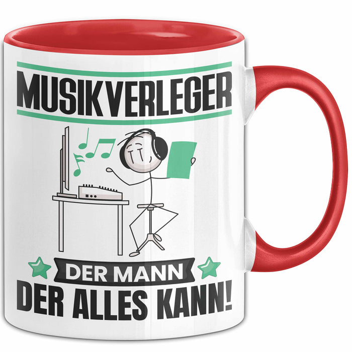 Musikverleger Tasse Geschenk für Musikverleger Der Mann Der Alles Kann Geschenkidee zum Geburtstag Rot Trendation