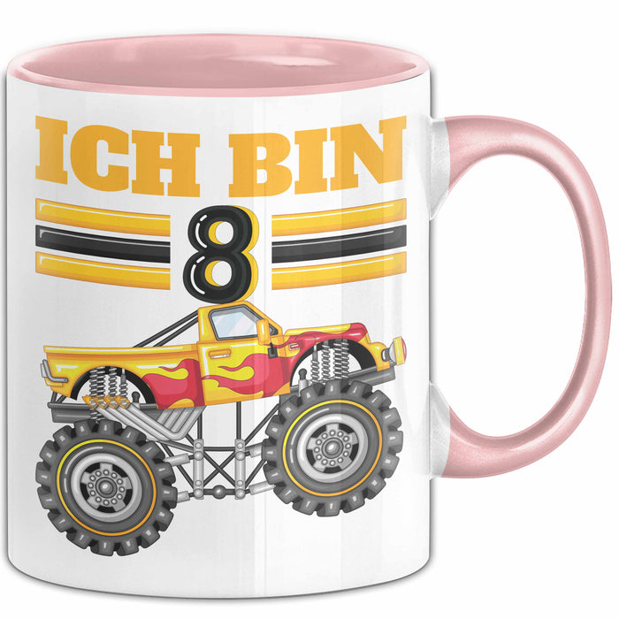 8. Geburtstag Geschenk Tasse Becher Jungs Trucks Geburtstagsgeschenk Ich Bin 8 Rosa Trendation