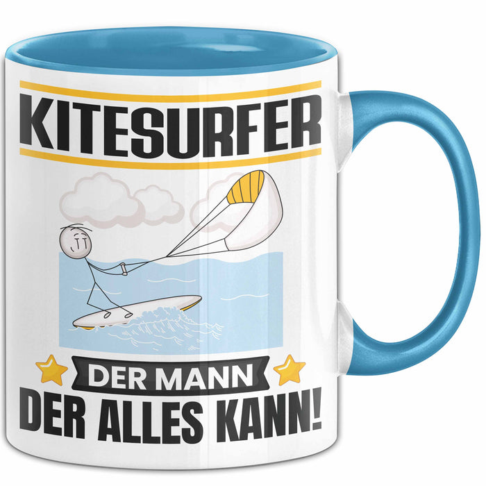 Kitesurfer Tasse Geschenk für Kitesurfer Der Mann Der Alles Kann Geschenkidee zum Geburtstag Blau Trendation