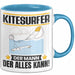 Kitesurfer Tasse Geschenk für Kitesurfer Der Mann Der Alles Kann Geschenkidee zum Geburtstag Blau Trendation