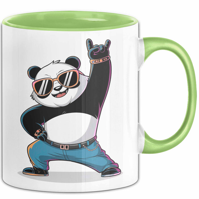 Panda Musiker Tasse Geschenk Lustige Geschenkidee Spruch Grün Trendation