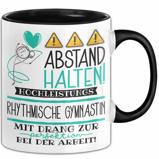 Rhythmische Gymnastin Tasse Geschenk Lustig Abstand Halten Hochleistungs-Rhythmische Gymnastin Mit Drang Zur Perfektion Bei Der Arbeit Trendation