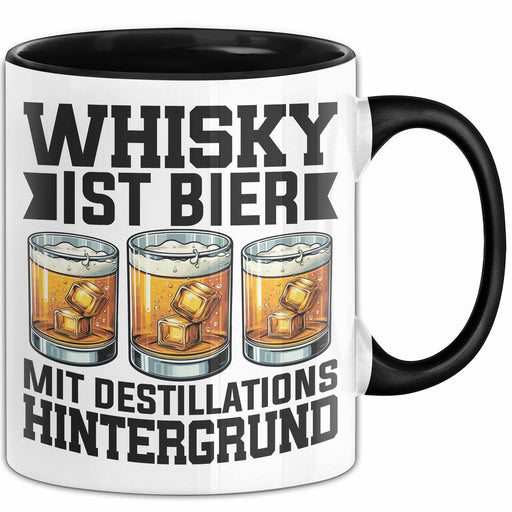 Whisky Liebhaber Tasse Geschenk Whisky Ist Bier Mit Destillations Hintergrund Trendation