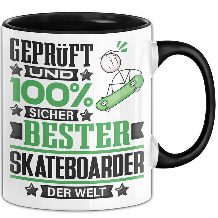 Skateboarder Geschenk Lustiger Spruch für Skateboarder Geschenkidee Bester Skateboarder Der Welt Schwarz Trendation