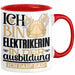 Elektrikerin Ausbildung Start Geschenk Tasse Ich Bin Elektrikerin In Der Ausbildung Ich Darf Das Kaffee-Becher Geschenkidee Rot Trendation