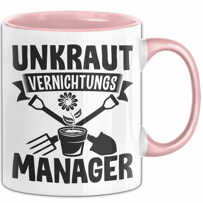 Gärtner Tasse Geschenk Unkraut Vernichtungsmanager Rosa Trendation