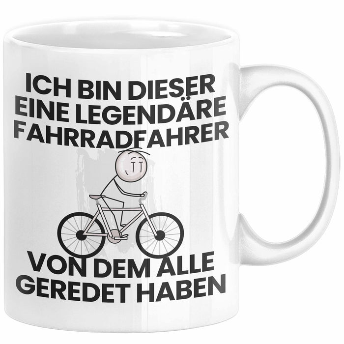 Fahrradfahrer Geschenk Tasse Lustige Geschenkidee Geburtstag für Fahrradfahrer Ich Bin Dieser Legendäre Fahrradfahrer Von Dem Alle Geredet Haben Kaffee-Becher Weiß Trendation
