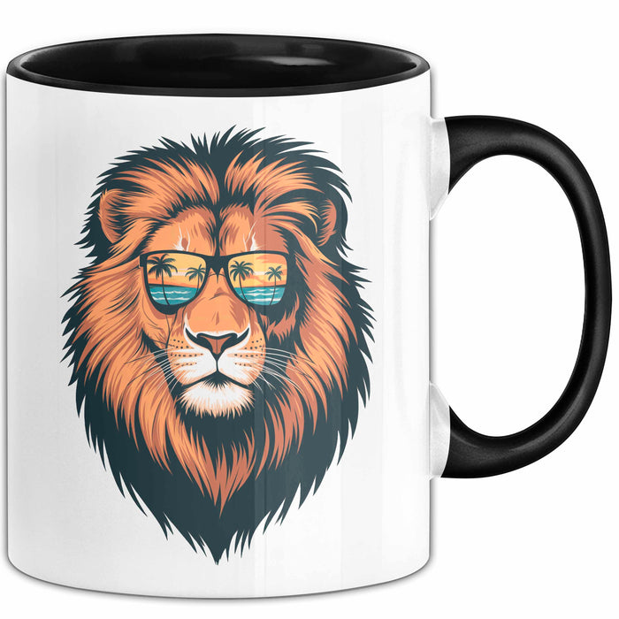 Löwenkunst Sonnenbrille Tasse Geschenk Lustige Geschenkidee Spruch Schwarz Trendation