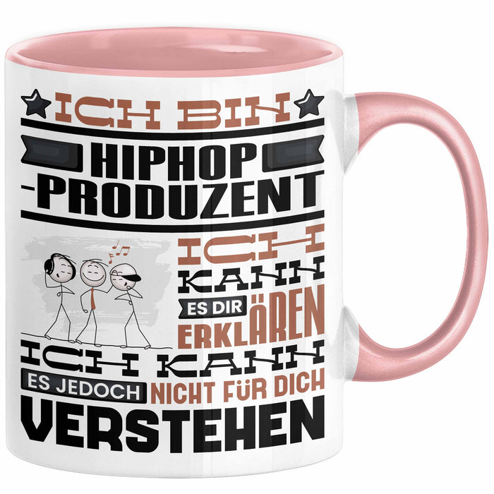 Hiphop-Produzent Geschenk Tasse Geschenkidee für Hiphop-Produzent Geburtstag Lustig Ich Bin Hiphop-Produzent Ich Kann Es Dir Erklären Aber Nicht Für Dich Verstehen Rosa Trendation