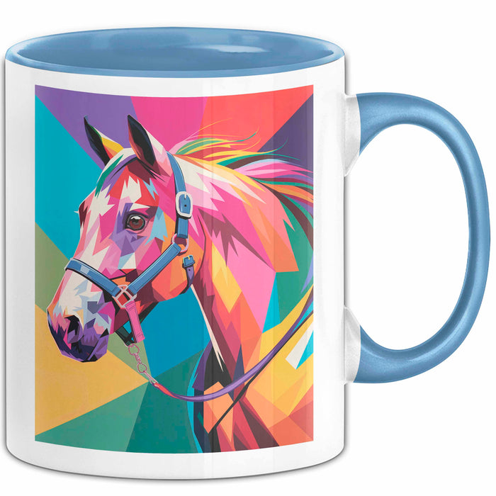 Pferde Tierliebhaber Tasse Geschenk Lustige Geschenkidee Spruch Blau Trendation