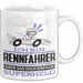 Rennfahrer Geschenk Tasse Ich Bin Rennfahrer Aber Sag Doch Einfach Superheld Lustige Geschenkdiee für Rennfahrer Kaffee-Becher Weiß Trendation