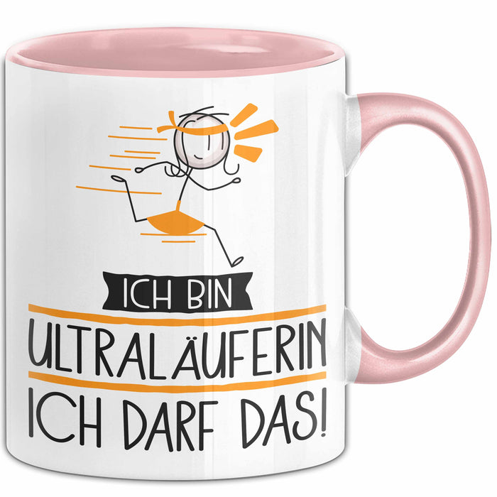 Geschenk für Ultraläuferin Tasse Lustige Geschenkidee Geburtstag Ich Bin Ultraläuferin Ich Darf Das Rosa Trendation