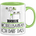 Geschenk für Modellbahnfan Tasse Lustige Geschenkidee Geburtstag Ich Bin Modellbahnfan Ich Darf Das Grün Trendation