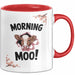 Kuh Tasse Geschenk Morning Moo Geschenkidee Lustig Guten Morgen Rot Trendation