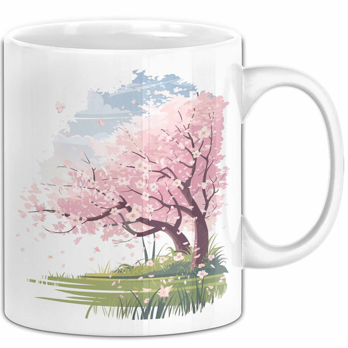 Frühlingszeit Tasse Geschenkidee für Naturliebhaber Weiß Trendation
