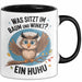 Eule Tier Sarkasmus Tasse Geschenk Was sitzt im Baum Vogel Geschenkidee Lustig Trendation