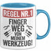 Handwerker Tasse Geschenk Finger Weg Von Meinen Werkzeugen Blau Trendation