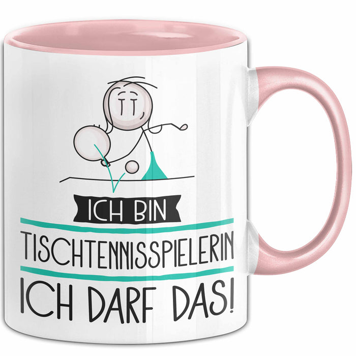 Geschenk für Tischtennisspielerin Tasse Lustige Geschenkidee Geburtstag Ich Bin Tischtennisspielerin Ich Darf Das Rosa Trendation