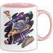 Pizzaesser Tasse Geschenk Katze isst Pizza im Weltall Lustig Rosa Trendation