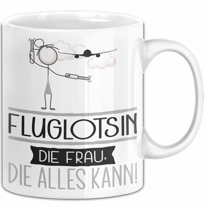 Fluglotsin Geschenk Tasse Becher Die Frau Die Allen Kann Geschenkidee für eine Fluglotsin Lustig Weiß Trendation