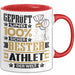 Athlet Geschenk Lustiger Spruch für Athlet Geschenkidee Bester Athlet Der Welt Rot Trendation