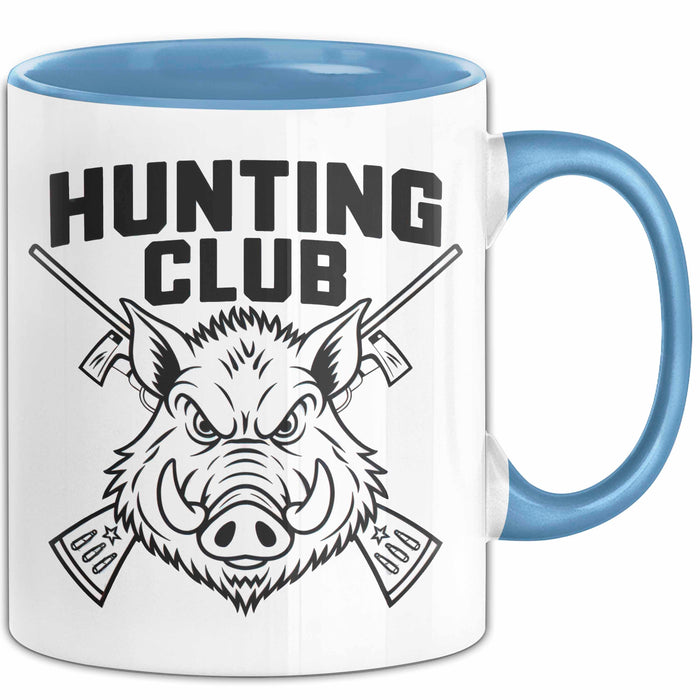 Wildschwein Jäger Tasse Geschenk Lustige Geschenkidee Spruch Blau Trendation