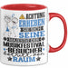 Musikfestival-Besucher Geschenk Tasse Lustiger Spruch Erheben Sie Sich Der Musikfestival-Besucher Betritt den Raum Rot Trendation