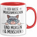 Sarkastische Katze Tasse Geschenk Lustige Geschenkidee Ich Hasse Morgenmenschen und morgen Rot Trendation