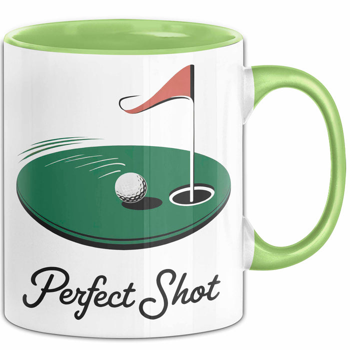 Golf Liebhaber Tasse Perfekter Schlag Geschenkidee Grün Trendation