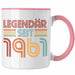 Trendation - 60. Geburtstag Tasse Frau Männer Geschenk 60er Geschenkidee 60 Mutter Vater Mann Frauen Lustig Geschenke Deko Rosa Trendation