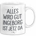 Ingeborg Tasse Geschenk Alles Ist Gut Ingeborg Ist Jetz Da Geschenkidee Becher mit Name Weiß Trendation