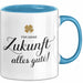 Büroarbeit Kollege Abschied Tasse Geschenk Lustige Geschenkidee Spruch Für Deine Zukunft Alles Gute Blau Trendation