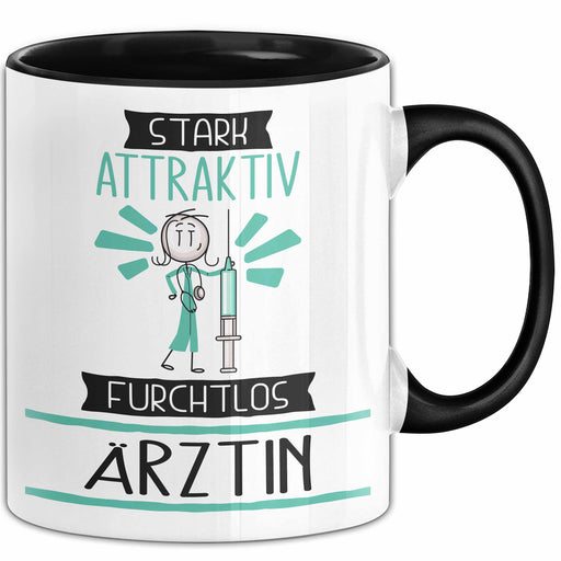 Ärztin Tasse Geschenk Becher Stark Attraktiv Furchtlos Ärztin Lustige Geschenkidee Trendation