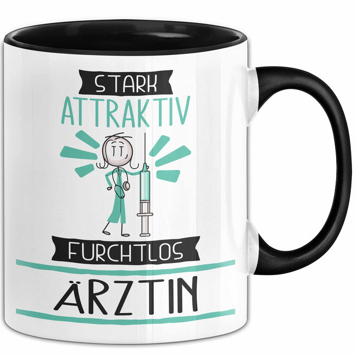Ärztin Tasse Geschenk Becher Stark Attraktiv Furchtlos Ärztin Lustige Geschenkidee Trendation