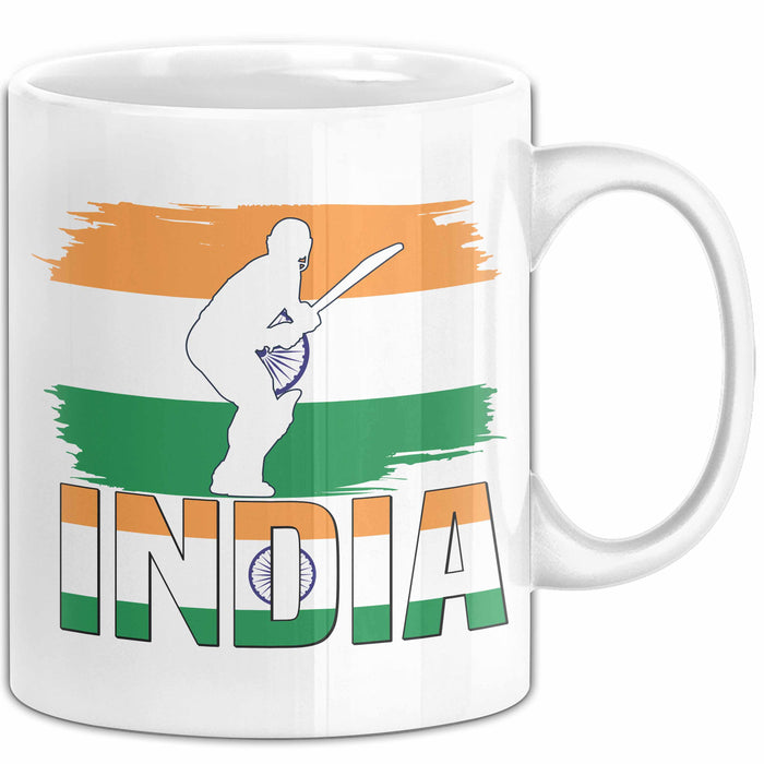 Indien Tasse Geschenk Cricket Indische Cricket-Fans Geschenkidee Weiß Trendation