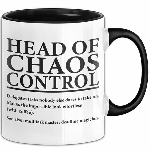 Buero Humor Tasse Geschenk Head Of Chaos Control Geschenkidee Geburtstag Chefin Trendation