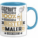 Maler Geschenk Lustiger Spruch für Maler Geschenkidee Bester Maler Der Welt Blau Trendation
