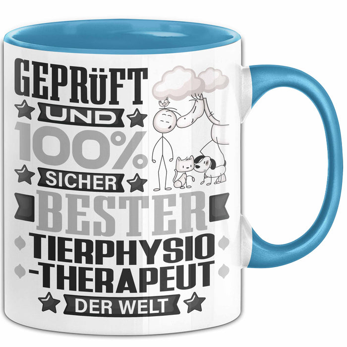 Tierphysiotherapeut Geschenk Lustiger Spruch für Tierphysiotherapeut Geschenkidee Bester Tierphysiotherapeut Der Welt Blau Trendation