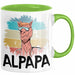 Vater Papa Tasse Gschenk Alpaka Llama Alpapa Geschenkidee Spruch für Vater zum Vatertag Grün Trendation