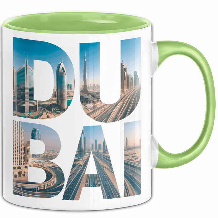 Dubai VAE Tasse Geschenk Lustige Geschenkidee Spruch Grün Trendation