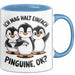 Pinguin Tier Tasse Geschenk Lustige Geschenkidee Spruch Ich Mag Halt Einfach Pinguine Blau Trendation