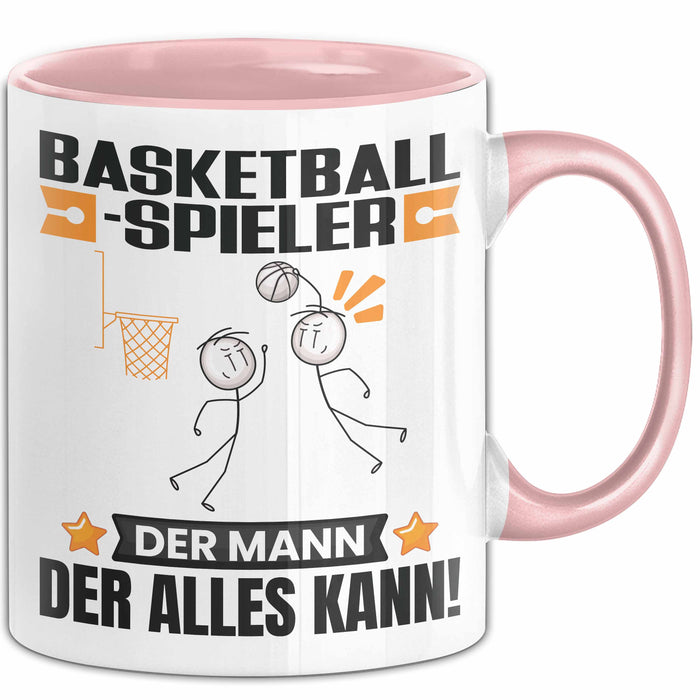 Basketballspieler Tasse Geschenk für Basketballspieler Der Mann Der Alles Kann Geschenkidee zum Geburtstag Rosa Trendation
