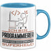 Programmierer Geschenk Tasse Ich Bin Programmierer Aber Sag Doch Einfach Superheld Lustige Geschenkdiee für Programmierer Kaffee-Becher Blau Trendation